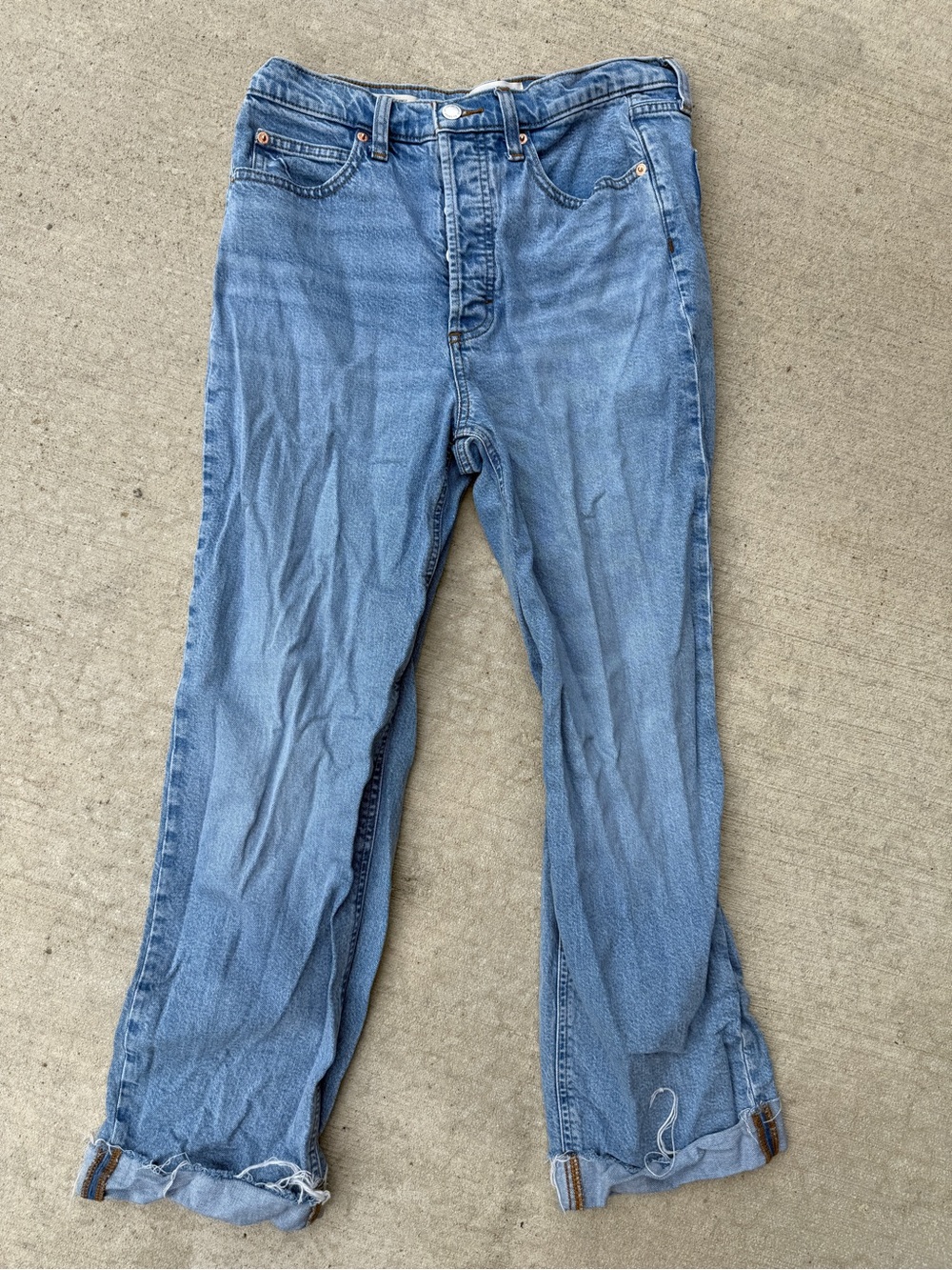 Women’s high waisted straight leg ankle jeans